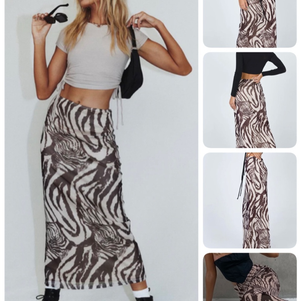Princess Polly Zebra Print Maxi Skirt